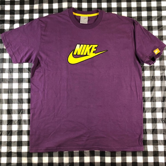 Nike Other - Nike Purple Yellow Swoosh Graphic Logo T Shirt